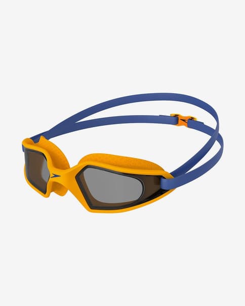 Gafas de natación Speedo Hydropulse azul naranja con lentes tintadas negro infantil