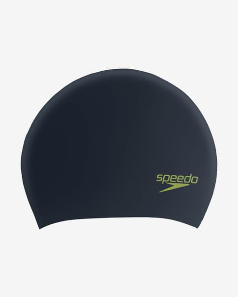 Gorro de natación Speedo Long Hair negro amarillo verdoso infantil