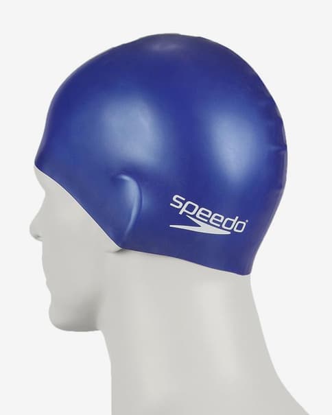 Gorro de natación Speedo Plain Moulded Silicone Junior azul oscuro