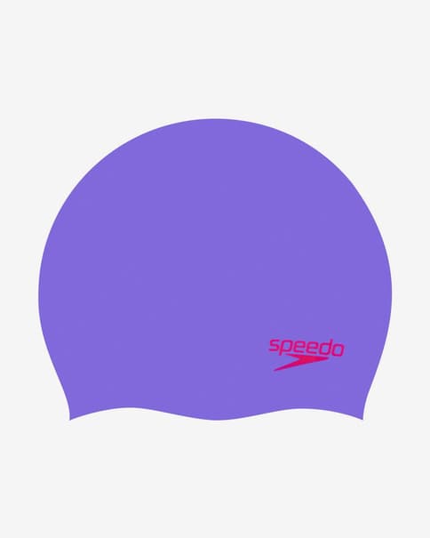 Gorro de natación Speedo Plain Moulded Silicone lila infantil