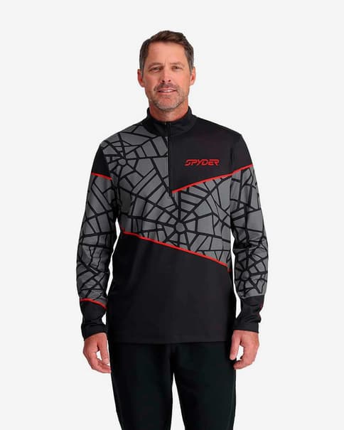 Camiseta Spyder Vital Half Zip manga larga negro gris oscuro