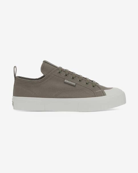 Zapatillas Superga Classic Stripe Webbing verde caqui blanco
