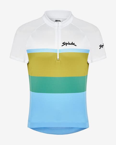 Maillot Spiuk Anatomic Kid manga corta blanco azul multicolor infantil