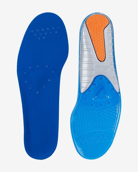 Plantillas Spenco Comfort Gel blanco azul naranja