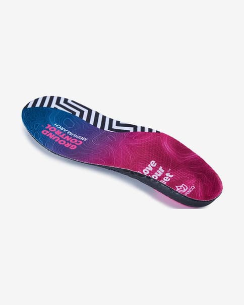 Plantillas Spenco Ground Control Medium rosa negro blanco