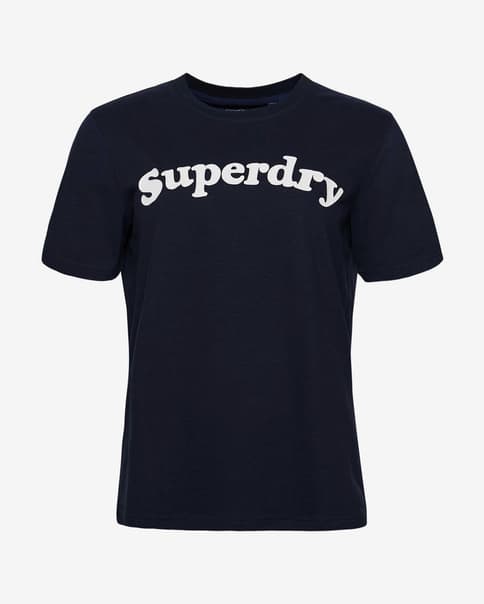 Camiseta Superdry Cooper Classic 70s manga corta azul marino blanco mujer
