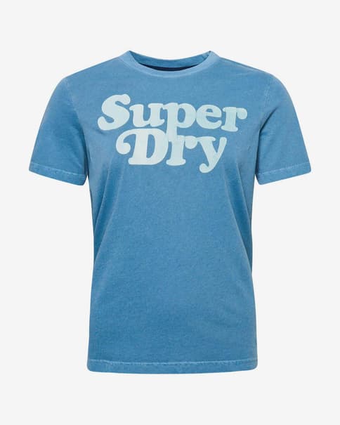 Camiseta Superdry Cooper Classic 70s manga corta azul mujer
