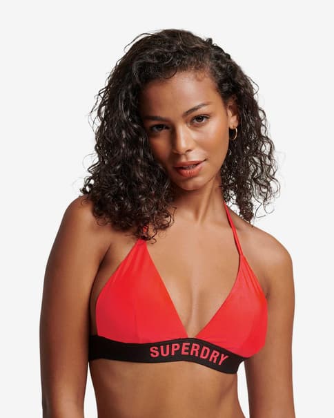 Top bikini Superdry Code Triangle rojo negro mujer