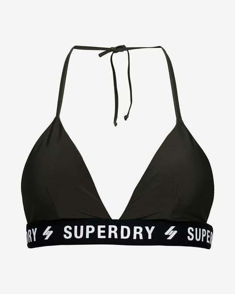 Top bikini Superdry Code Triangle Elastic verde oscuro mujer