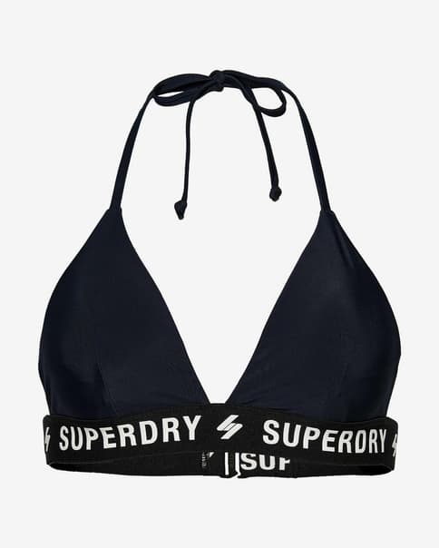 Top bikini Superdry Code Triangle Elastic negro blanco mujer