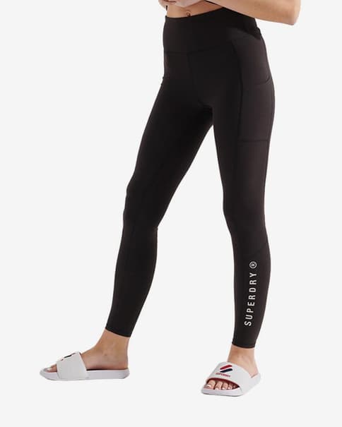 Malla larga Superdry Active negro mujer