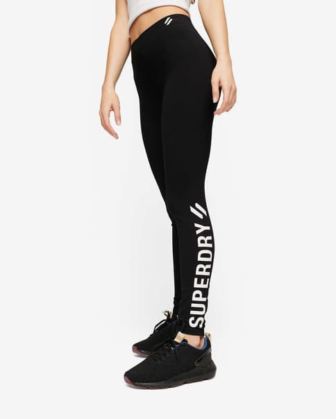 Malla larga Superdry Core Sport negro blanco mujer