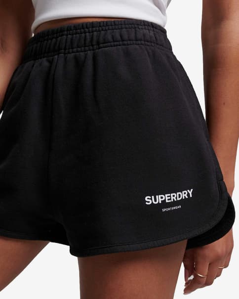 Pantalón corto Superdry Core Sport negro blanco mujer