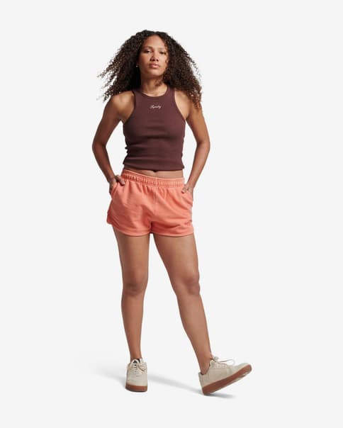 Pantalón corto Superdry Core Sport naranja rosa mujer