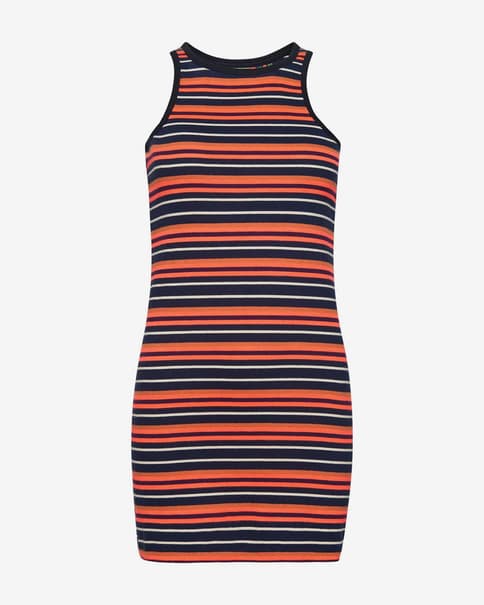 Vestido Superdry Vintage Stripe Racer naranja azul blanco mujer