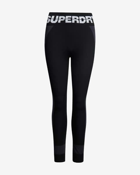 Malla larga Superdry Baselayer Logo negro blanco mujer
