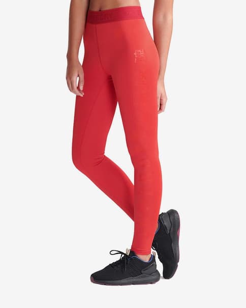 Malla larga Superdry Training Elastic rojo mujer