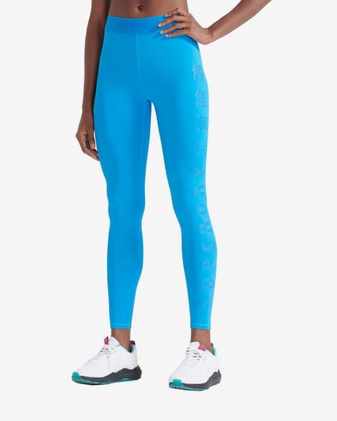 Malla larga Superdry Training Elastic azul mujer