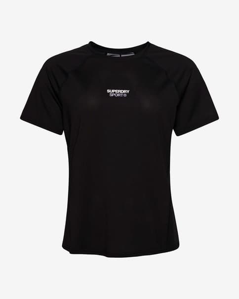 Camiseta Superdry Core Active manga corta negro blanco mujer