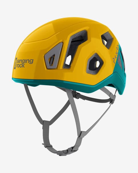 Casco Singing Rock Penta amarillo verde infantil