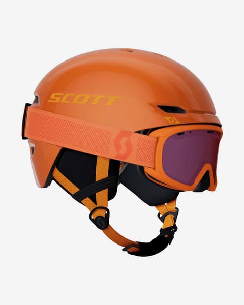 Casco Scott Keeper 2 naranja con lente antiniebla Witty Enhancer rosa junior