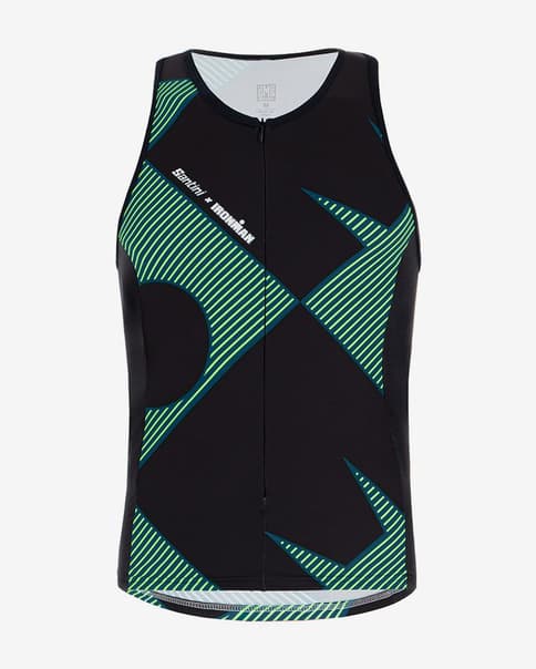 Top Santini Cupio Ironman sin mangas negro verde - Corte Sleek