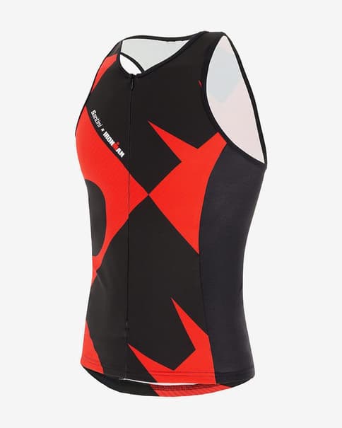 Top Santini Cupio Ironman sin mangas negro rojo - Corte Sleek