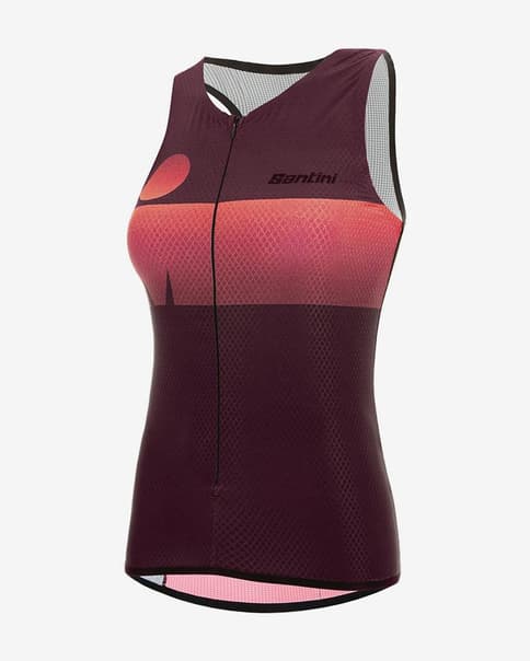 Top Santini Audax Ironman sin mangas lila rosa mujer - Corte Sleek