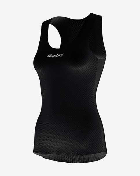 Camiseta interior Santini Dry sin mangas negro mujer