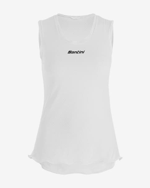 Camiseta interior Santini Piuma sin mangas blanco mujer