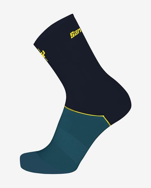 Calcetines Santini Le Maillot Jaune Allez azul marino turquesa