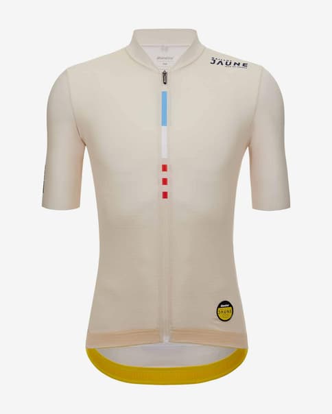 Maillot Santini Le Maillot Jaune Mont Ventoux manche courte blanc crème - Coupe Slim