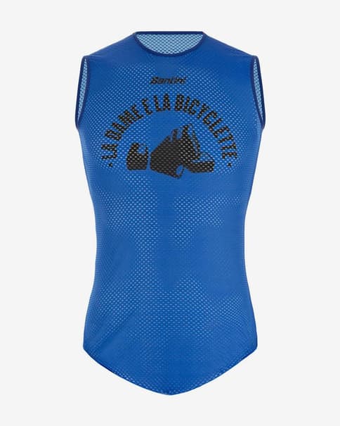 Camiseta interior Santini UCI Leipzig 1960 sin mangas azul