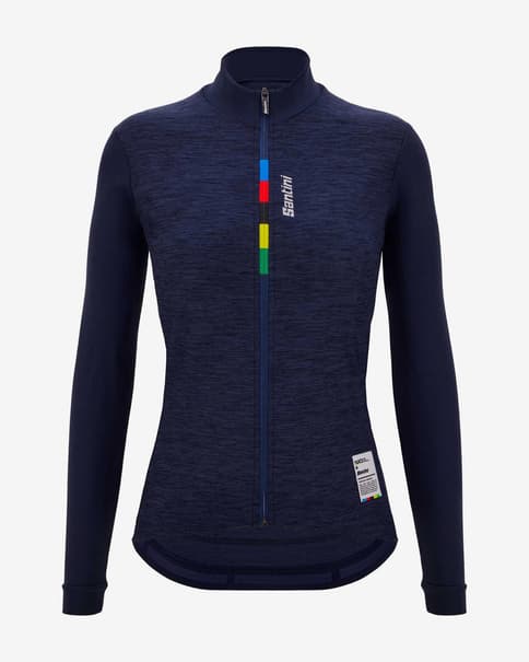 Maillot Santini x UCI Pure manga larga azul marino mujer - Corte Slim