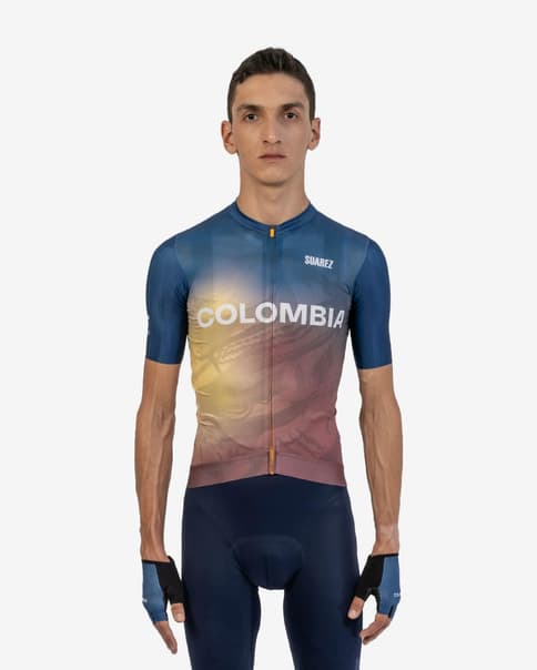 Maillot Suarez Colombia manga corta azul multicolor