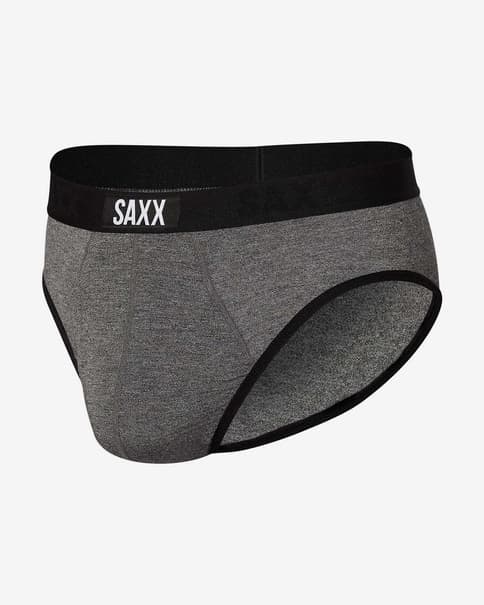 Slip SAXX Ultra Brief Fly gris clair noir