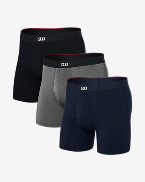 Caleçon SAXX Vibe XTRA Brief Fly noir bleu gris (3 unités)