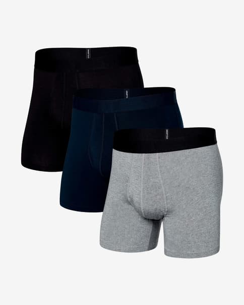 Bóxer SAXX Droptemp Cooling Cotton noir bleu gris (3 unités)