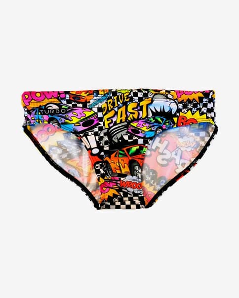Bañador de waterpolo Turbo Comic Car multicolor niño