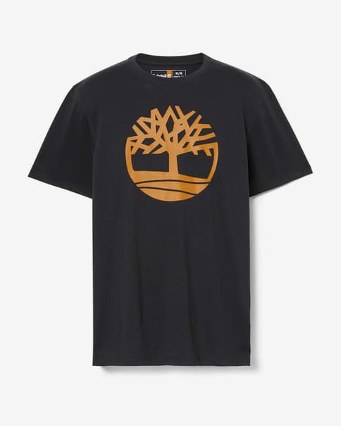 Camiseta Timberland Kennebec River Tree Logo manga corta negro marrón claro