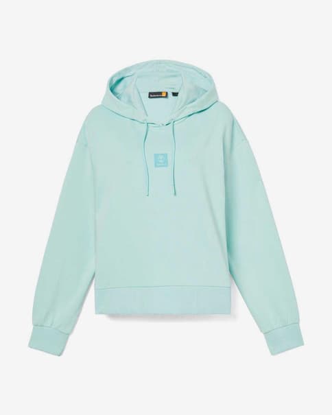 Sudadera con capucha Timberland Stack Logo Loop Back azul celeste mujer