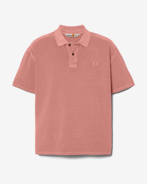Polo Timberland Merrymack River Garment Dye manga corta rojo rosáceo