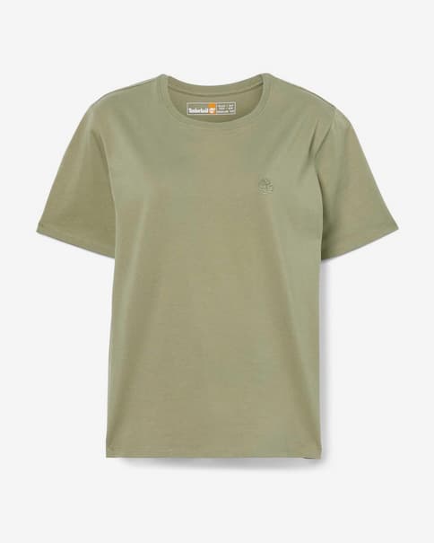 Camiseta Timberland Tree Emroidery manga corta verde pálido mujer