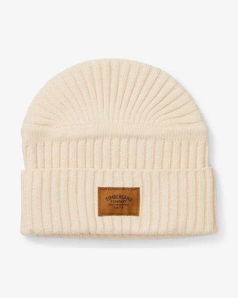 Gorro Timberland Ribbed blanco rosáceo