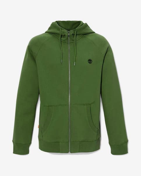 Sudadera con capucha Timberland Exeter River Basic Brushed Back Full Zip verde