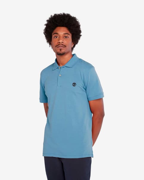 Polo Timberland MerryMeeting River manga corta azul celeste
