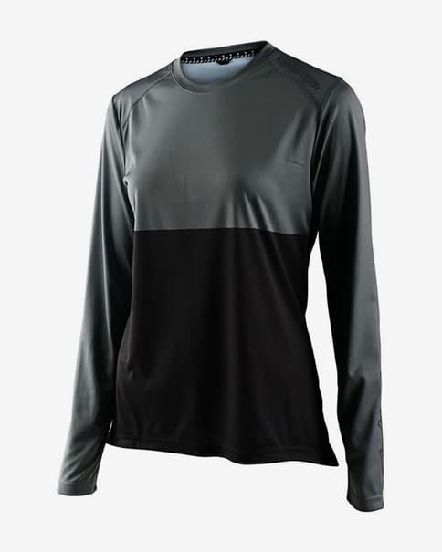 Maillot Troy Lee Designs Lilium Block manga larga negro gris claro mujer