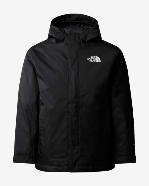Chaqueta con capucha The North Face Snowquest negro logo blanco infantil