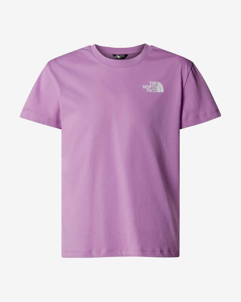 Cykeltrøje The North Face Redbox Relaxed kortærmet mørk rosa grå pige