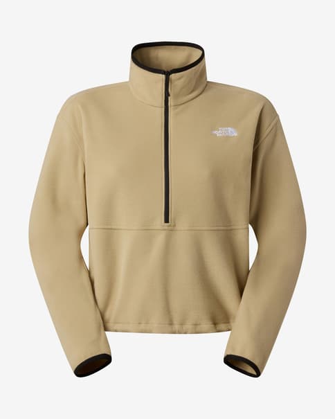Forro polar The North Face Glacier Fleece Half Zip Short beige amarillo mujer